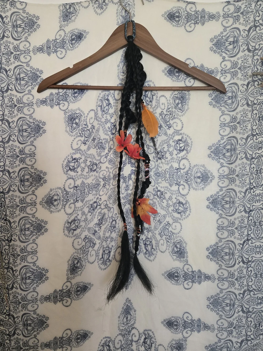 4/$15 Boho Braids Extensions Floral Hair Wrap Ponytail Leaves, Flowers, Feathers